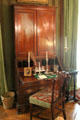 Colonial Revival slant-front desk & bookcase in South Parlor/Sitting Room at Kingscote. Newport, RI.