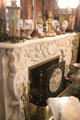 North Parlor/Drawing Room white marble Rococo Revival fireplace at Kingscote. Newport, RI.