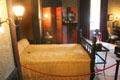 Bedroom with red Chinese screen at Chateau-sur-Mer. Newport, RI.