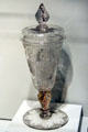 Engraved glass stemmed cup with cover from Bohemia at RISD Museum. Providence, RI.