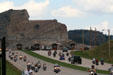Visitors lining up to tour Crazy Horse Monument. SD