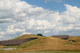 Building of South Dakota State Historical Society Museum built into hills above state capitol. Pierre, SD.
