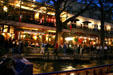 Riverwalk restaurants at night. San Antonio, TX