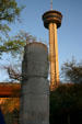Native totem carved stone at Mexican Cultural Institute in HemisFair Park. San Antonio, TX.