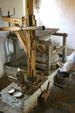 Mission San José interior of recreated flour mill. San Antonio, TX.