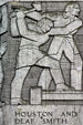 San Jacinto monument relief of Sam Houston & Deaf Smith. Houston, TX.
