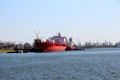 Oil tanker near Battleship Texas. San Jacinto, TX.