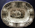 Texian Campaigne china platter from England at San Jacinto Monument museum. San Jacinto, TX.