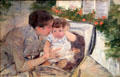 Susan Comforting the Baby painting by Mary Cassatt at Museum of Fine Arts, Houston. Houston, TX.