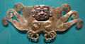 Moché silver headdress ornament from North Coast, Peru at Museum of Fine Arts, Houston. Houston, TX.