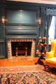 Paneled fireplace in Massachusetts room which displays Salem & Boston furniture in Rococo style at Bayou Bend. Houston, TX.