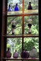 Collection of early American colored glass at Bayou Bend. Houston, TX.