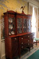 Secretary with China in New York Neoclassical style in dining room at Bayou Bend. Houston, TX.