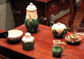 Cauliflower ware tea service by Wedgwood in Queen Anne Suite at Bayou Bend. Houston, TX.