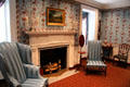 Federal Parlor in Neoclassical style with mantle Robert Wellford of Philadelphia & Charles Willson Peale landscape at Bayou Bend. Houston, TX.