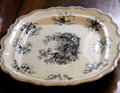 Black transfer printed serving dish at Kellum-Noble House at Sam Houston Park. Houston, TX.