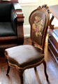 Embroidered side chair at Kellum-Noble House at Sam Houston Park. Houston, TX.
