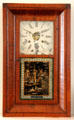 Mantle clock with view in France at Kellum-Noble House at Sam Houston Park. Houston, TX.