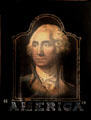 Reverse painting of George Washington at Kellum-Noble House at Sam Houston Park. Houston, TX.
