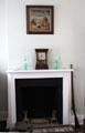 Bedroom fireplace at Kellum-Noble House at Sam Houston Park. Houston, TX.