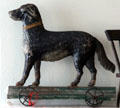 Tin pull toy shaped as dog at Kellum-Noble House at Sam Houston Park. Houston, TX.