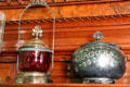 Silver pickle cruet & cracker jar in Yates House at Sam Houston Park. Houston, TX.