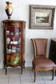 Vitrine with porcelain at Czech Cultural Center. Houston, TX.