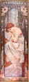 Times of the Day: Night Art Nouveau print by Alphonse Mucha at Czech Cultural Center. Houston, TX.