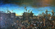 Painting of Fall of the Alamo on March 6, 1836 by H.A. McArdle in Senate of State Capitol celebrating the Dawn of Liberty & a Moral Victory. Austin, TX.