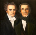 José Antonio Navarro & Stephen F. Austin portrait by Elizabeth Rodriquez at Casa Navarro State Historic Site. San Antonio, TX.