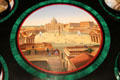 Inlaid mosaic tabletop shows St. Peters in Rome at Edward Steves Homestead Museum. San Antonio, TX.