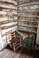 Walton-Smith log cabin wall details at Pioneer Museum. Fredericksburg, TX.