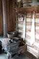 Cast-iron stove by Wehrle Co. of Newark, OH in Walton-Smith log cabin at Pioneer Museum. Fredericksburg, TX.