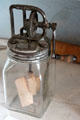 Metal & glass churn by Dazey used to make small amounts of unsalted butter in Fassel-Roeder House at Pioneer Museum. Fredericksburg, TX.
