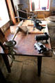 Collection of sausage presses & grinders in Kammlah kitchen at Pioneer Museum. Fredericksburg, TX.