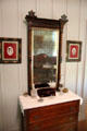 Bureau & mirror in LBJ birthplace house at Lyndon B. Johnson NHP. Stonewall, TX.