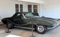Corvette of President Johnsons daughter beside LBJ Ranch house at Lyndon B. Johnson NHP. Stonewall, TX.
