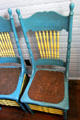 Pantry chairs, with cowhide seats restored, at Chambers House Museum. Beaumont, TX.
