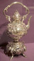 Silver water kettle by John C. Moore of Mulford, Wendell & Co., Albany, NY at Dallas Museum of Art. Dallas, TX.