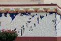 Battle of San Jacinto section of history Texas mural by Julian Garnsey on Tower building at Fair Park. Dallas, TX.