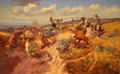 A Tight Dally & a Loose Latigo painting by Charles Marion Russell at Amon Carter Museum of American Art. Fort Worth, TX.