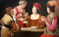 The Cheat with the Ace of Clubs painting by Georges de la Tour at Kimbell Art Museum. Fort Worth, TX.