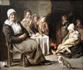 Peasant Interior with an Old Flute Player painting by Louis Le Nain at Kimbell Art Museum. Fort Worth, TX.