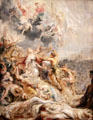 Martyrdom of St Ursula & the Eleven Thousand Maidens painting by Peter Paul Rubens at Kimbell Art Museum. Fort Worth, TX.