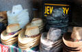 Cowboy hats in Fort Worth Stock Yards historic district. Fort Worth, TX.
