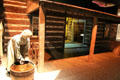 Replica of log dogtrot cabin at Bullock Texas State History Museum. Austin, TX.