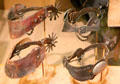 California-style spurs made in New Britain, CT at Bullock Texas State History Museum. Austin, TX.