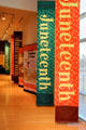 Juneteenth display celebrates emancipation of slaves at George Washington Carver Museum. Austin, TX.