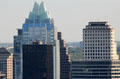 Frost Bank Tower & Austin highrises from Texas Tower of University of Texas. Austin, TX.
