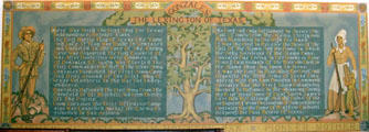 Gonzales the Lexington of Texas mural by James Buchanan Winn Jr. at Gonzales Historical Memorial. Gonzales, TX.